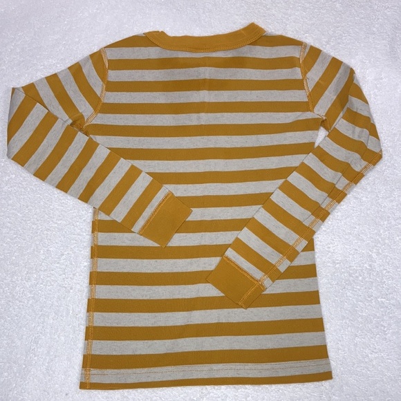 Hanna Andersson snug fit organic long sleeve gold striped pajama top size 8 - Picture 5 of 5